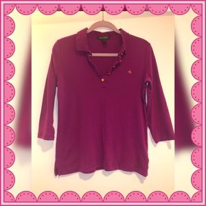 Lauren Ralph Lauren 3/4 sleeve Polo sz L